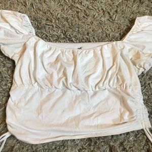 White Ruched Hollister Top